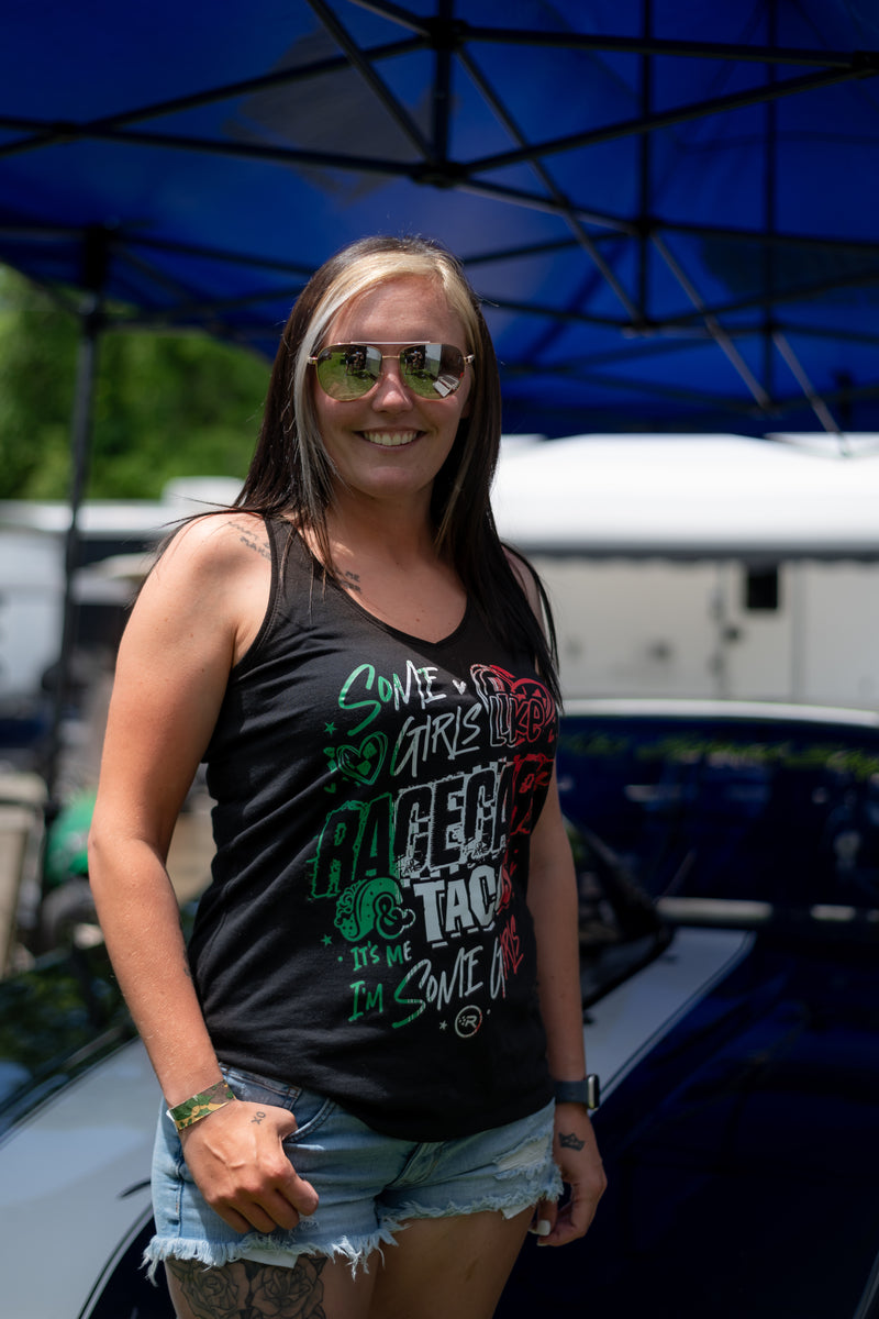 Tacos and Race Cars V-Neck Tank Top