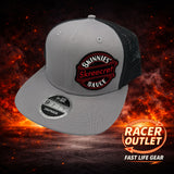 Skinnies Sauce PVC patch snapback hat – New Era 9FIFTY – Grey/Charcoal Mesh Back