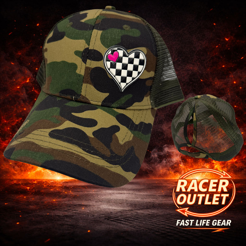 Love Racing Women's Ponytail Hats