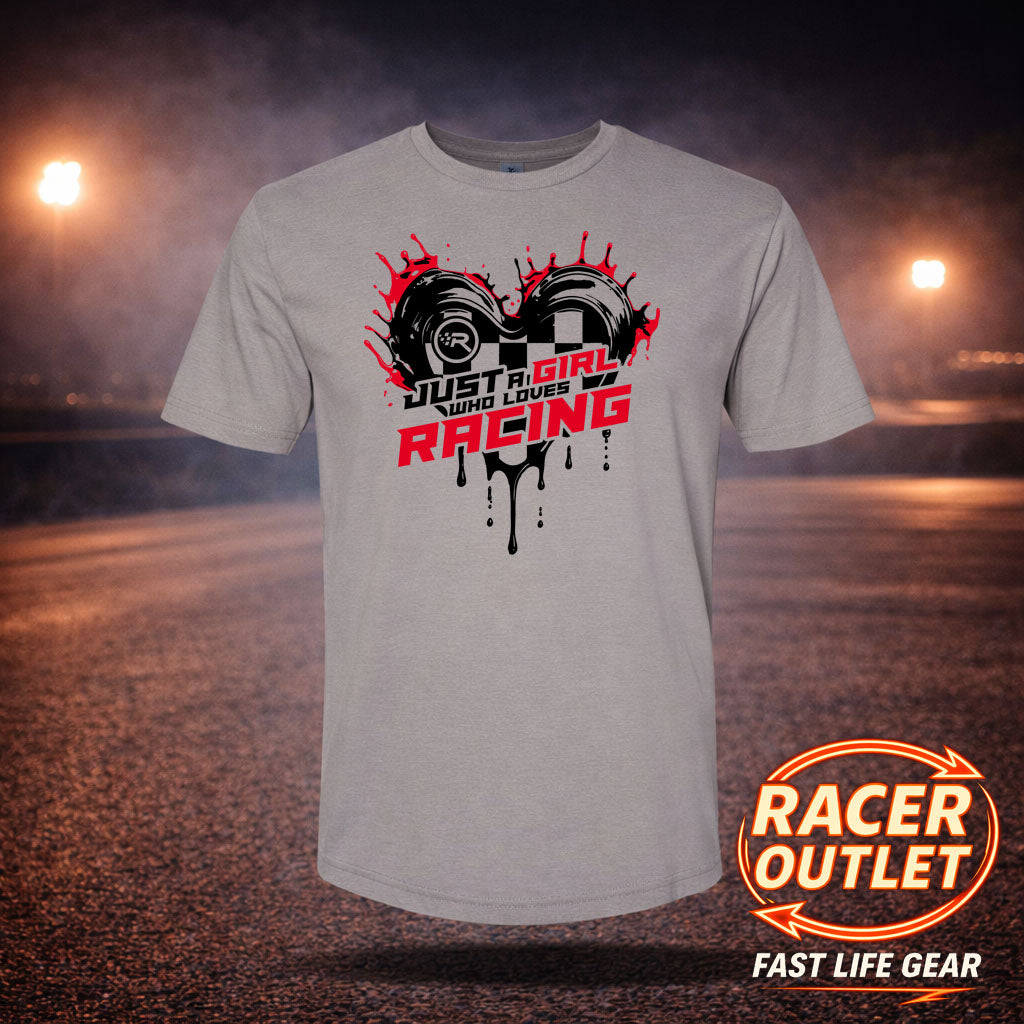 Just a Girl Who Loves Racing™ Women’s Tee | Fast Life Gear